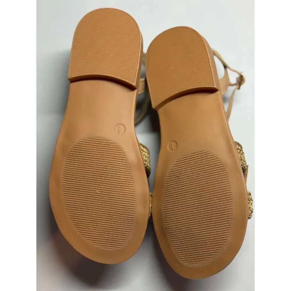 NEW! Size 1 Madden Girl Jester Natural Girls Strap Sandals
